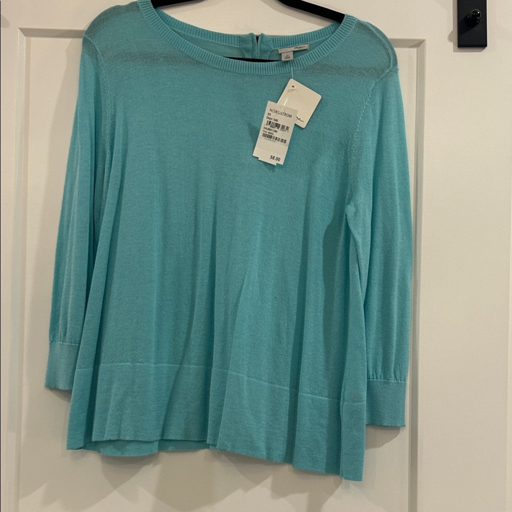 Women's Aqua Blue Sweater Top